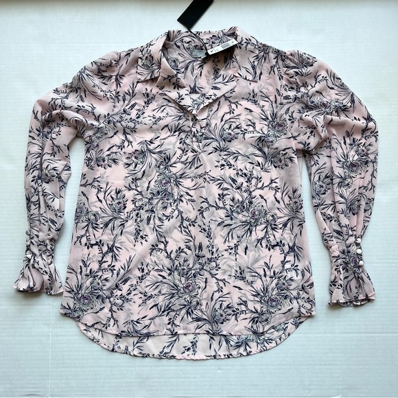 Kut from the Kloth Erin blouse floral print long sleeve crepe blouse small - Picture 4 of 14